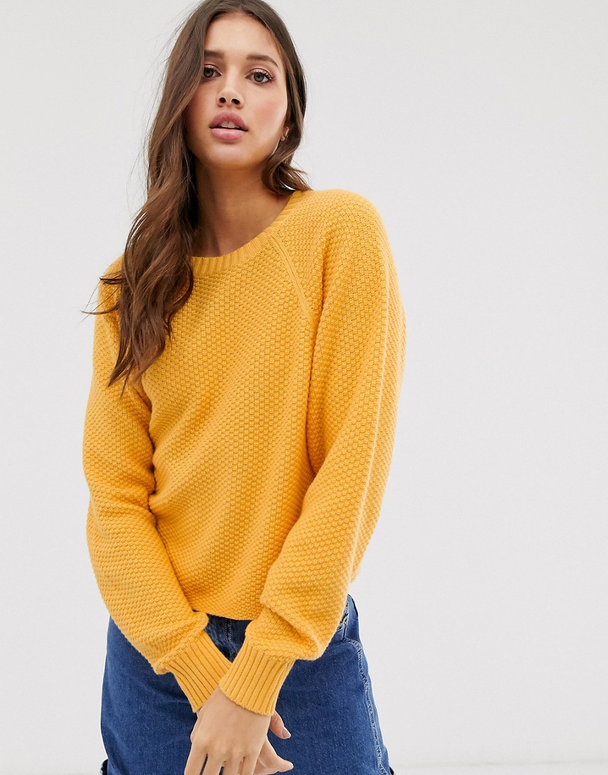 Hollister yellow knit jumper