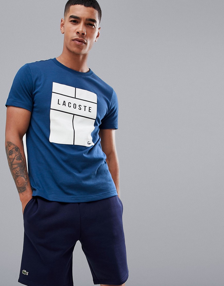 Lacoste Sport text block t-shirt in navy - Navy