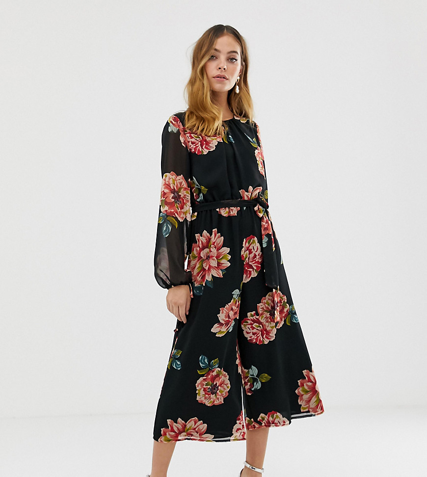 ASOS DESIGN Petite bold floral print jumpsuit