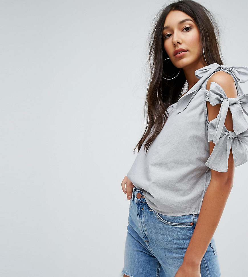 Missguided Tall One Shoulder Tie Detail Blouse