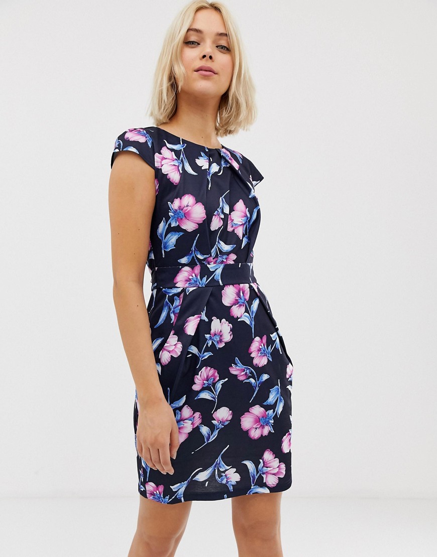 QED London tulip dress in floral print