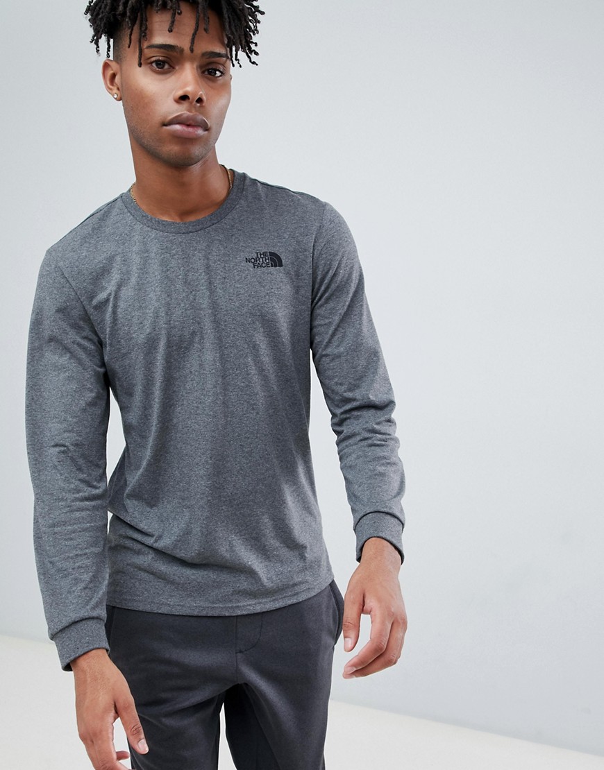 The North Face Long Sleeve Simple Dome T-Shirt in Grey - Grey