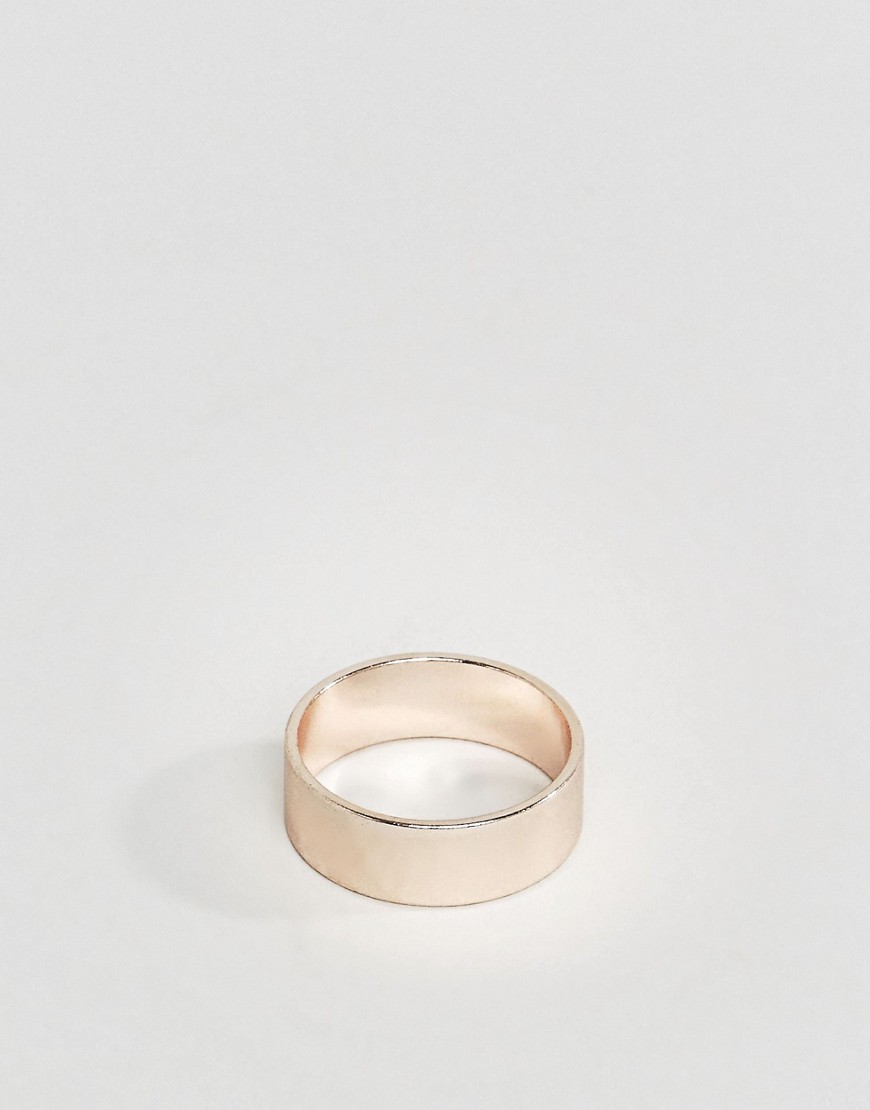 Asos Design Ring In Rose Gold Tone-pink
