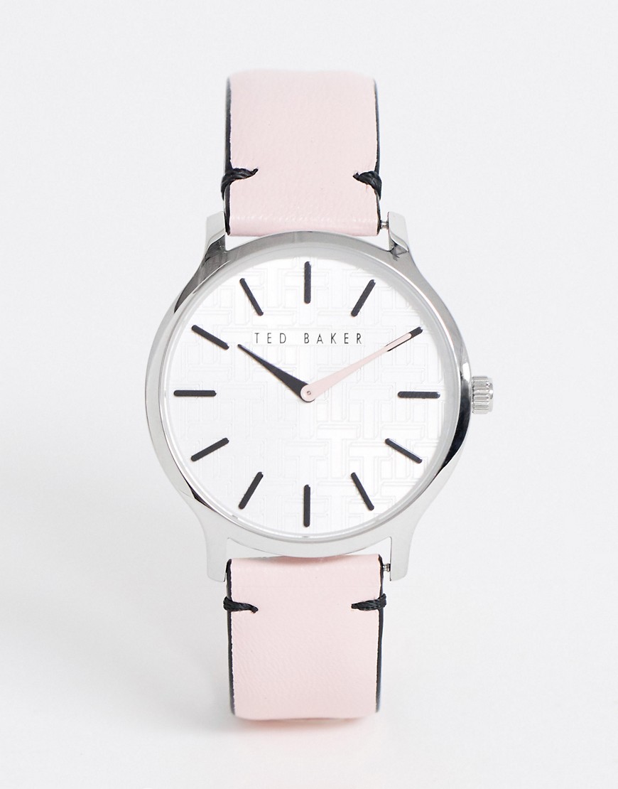 Ted Baker Poppiey Leather Watch In Pink