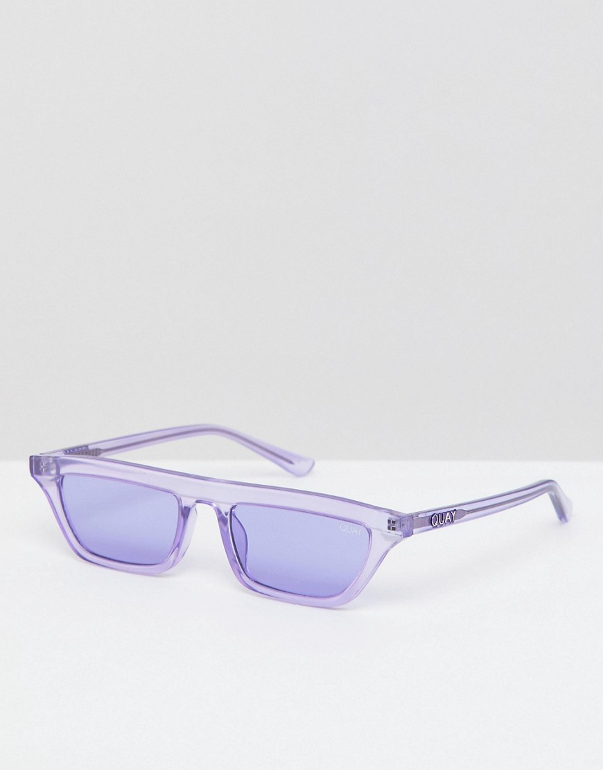 Quay Australia Finesse slim square sunglasses in purple