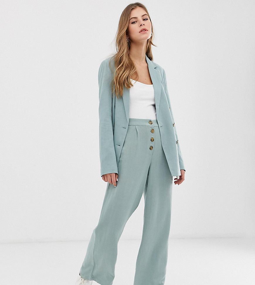 Pimkie wide leg trouser with button top in mint green