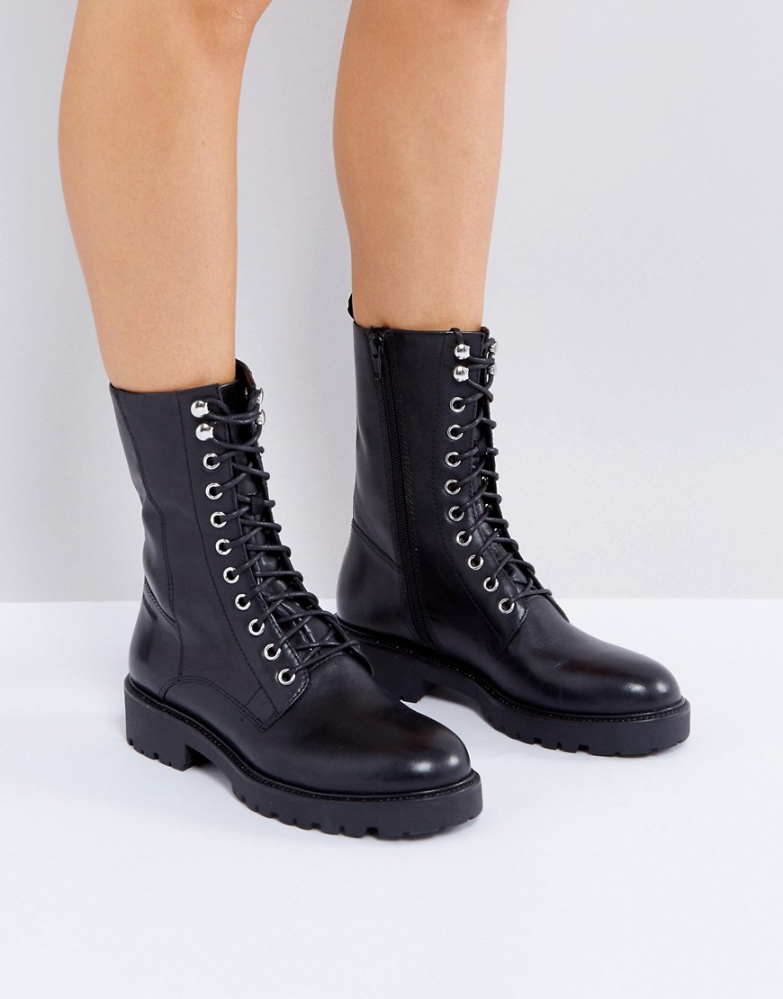 Черные кожаные ботинки в стиле милитари Vagabond Kenova - Черный 