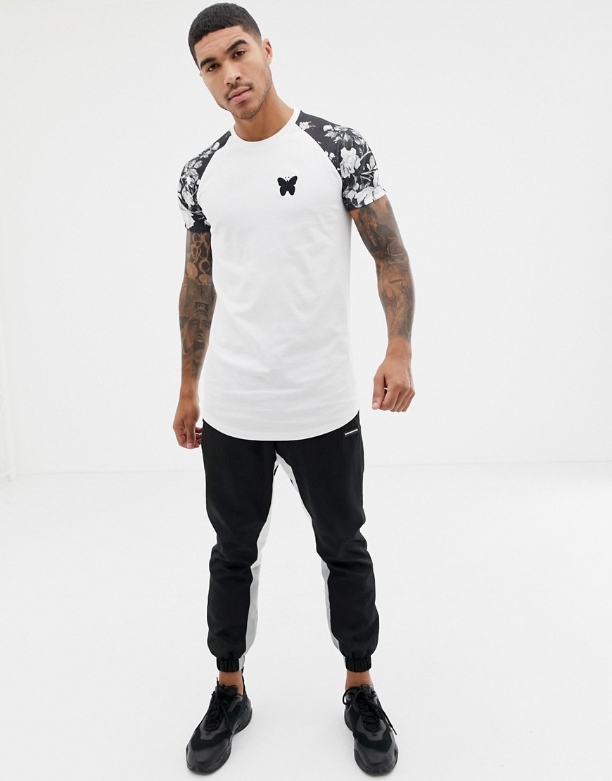 Good For Nothing muscle t-shirt with printed sleeves in white