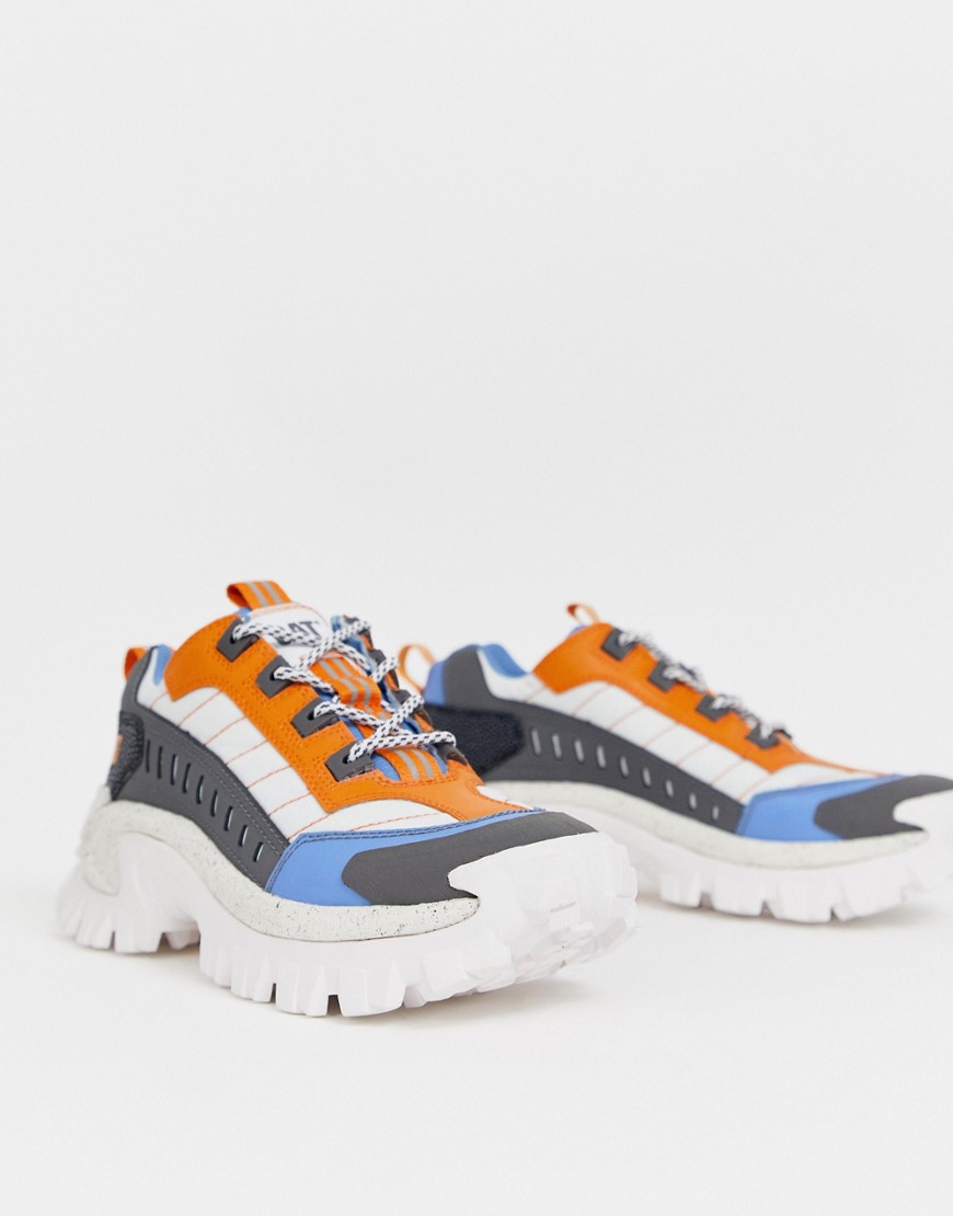 CAT Intruder chunky trainers in blue and orange