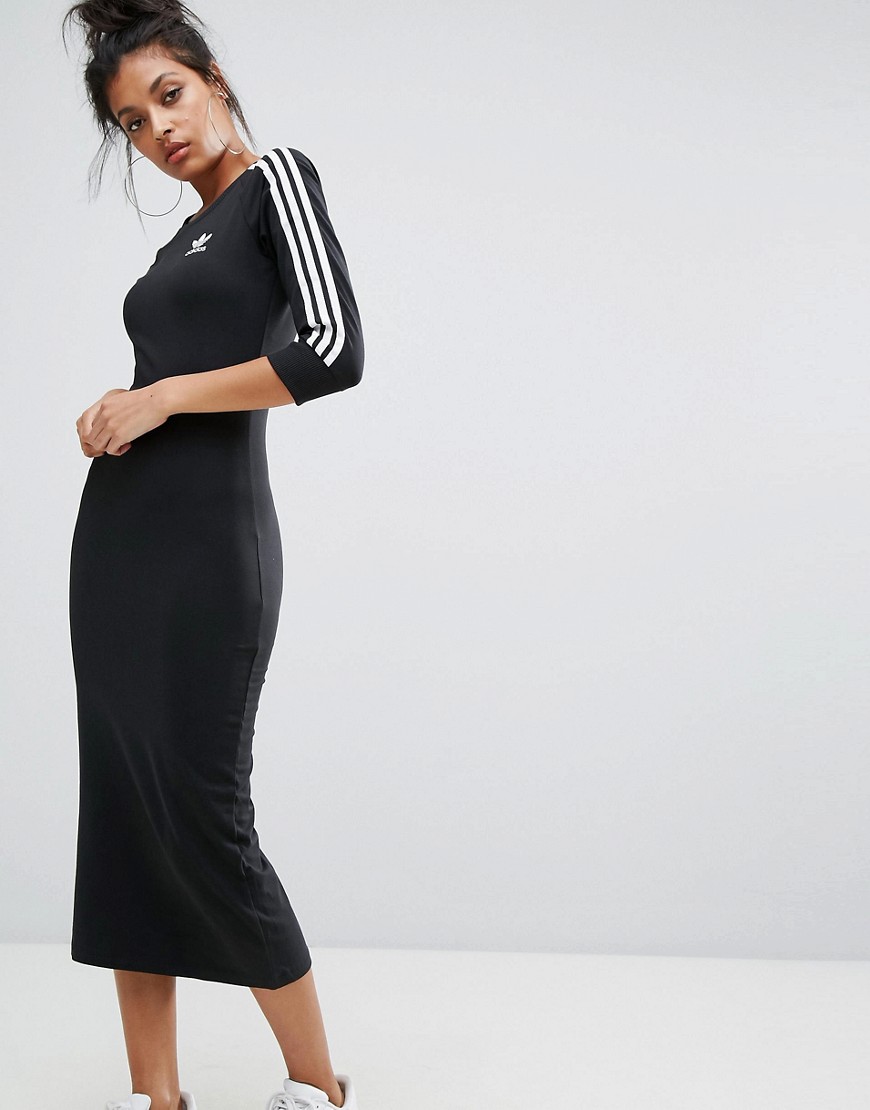 Adidas | adidas Originals Three Stripe Maxi Dress at ASOS