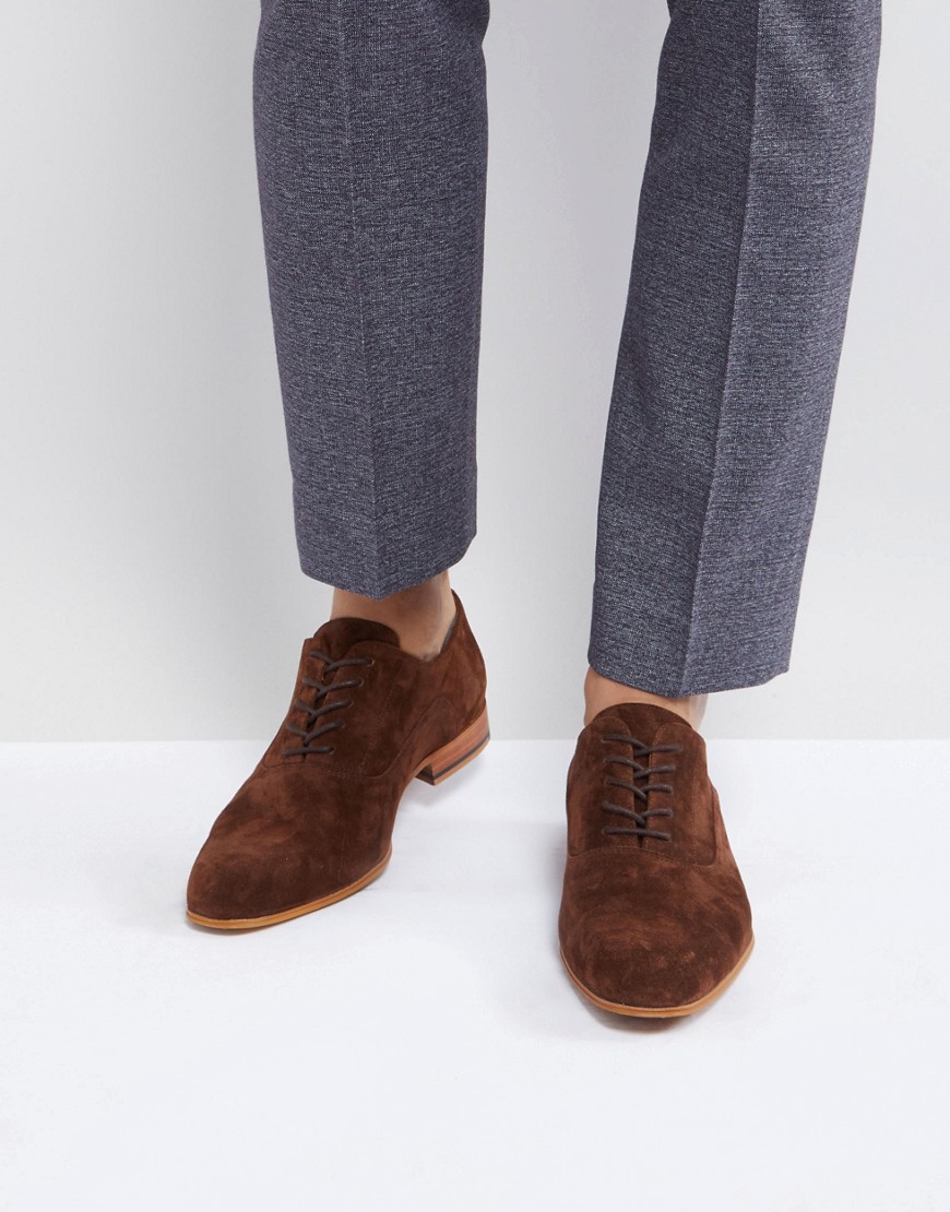 Zign Suede Lace Up Shoes In Brown