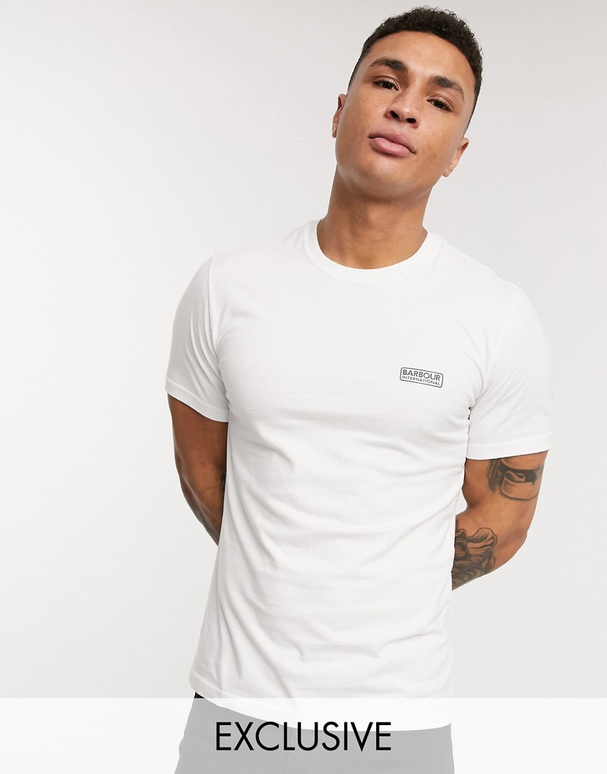 Barbour International slim fit logo t-shirt white Exclusive at ASOS
