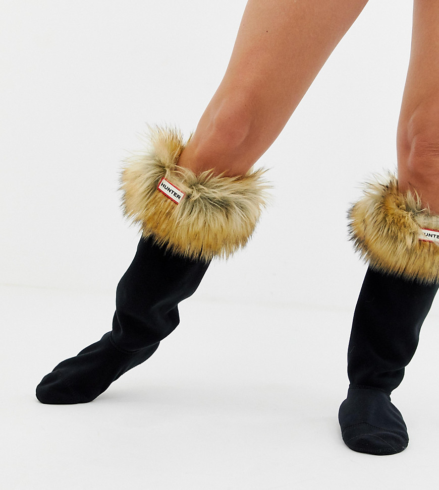 Hunter Tawny Faux Fur Cuff Tall Boot Socks