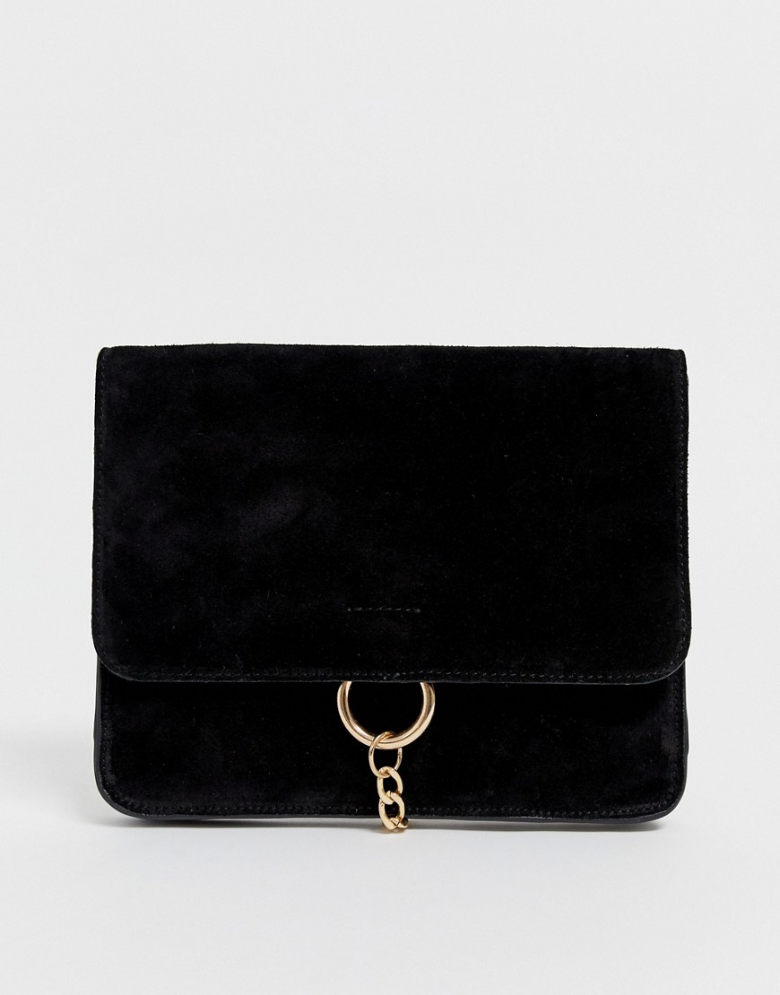 Urbancode real suede cross body with chain detail