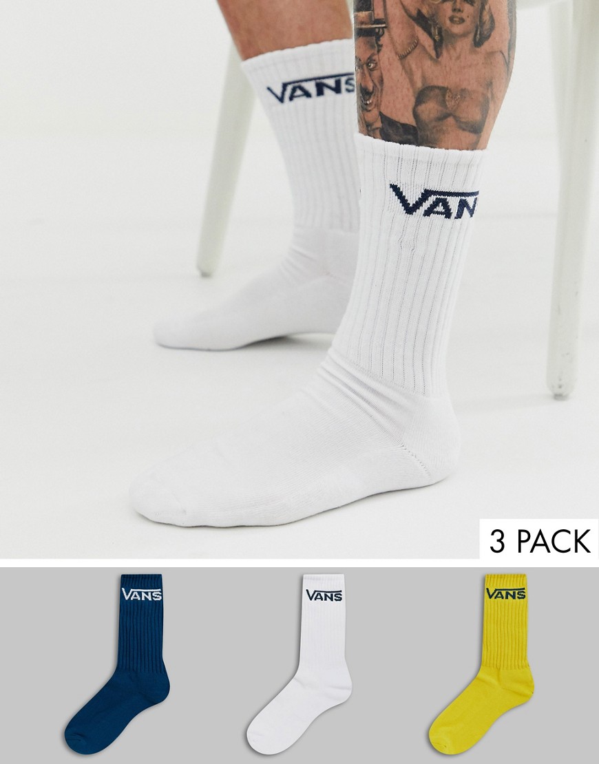 Vans 3 Pack crew socks in multi colour