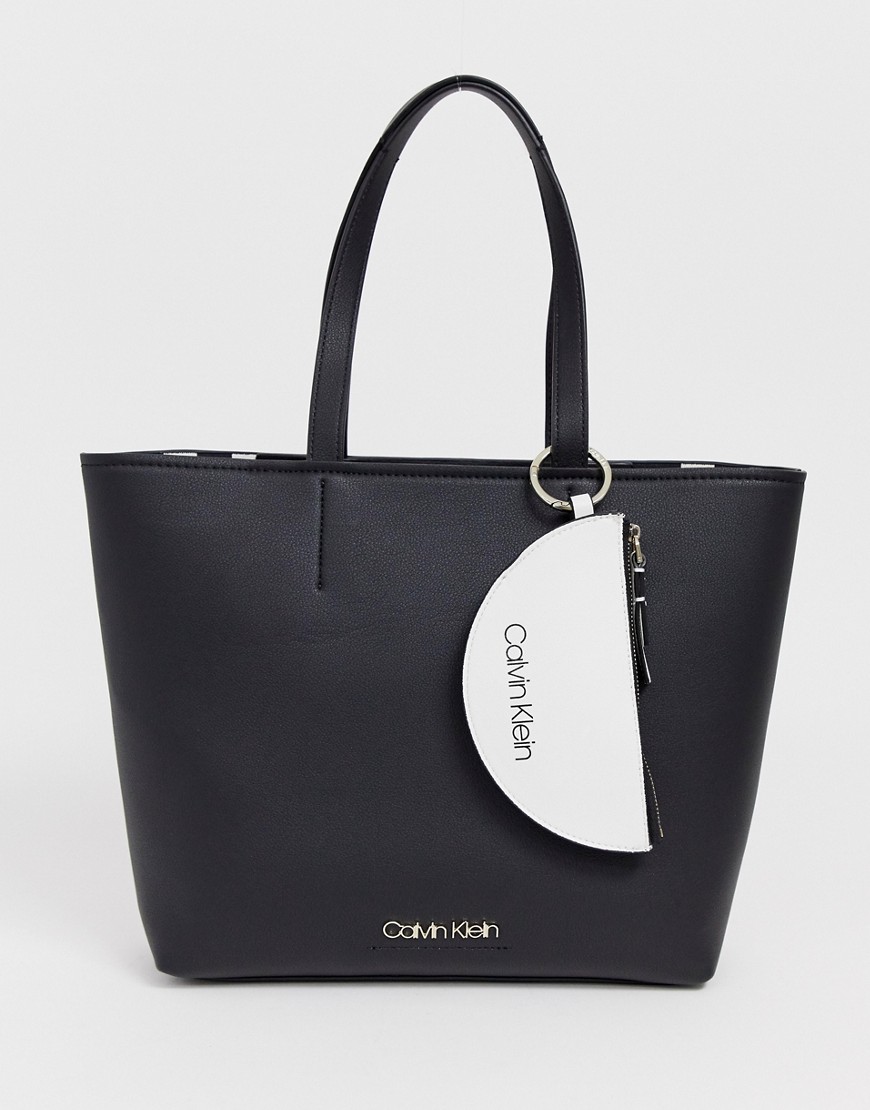 Calvin Klein leather look shopper with purse