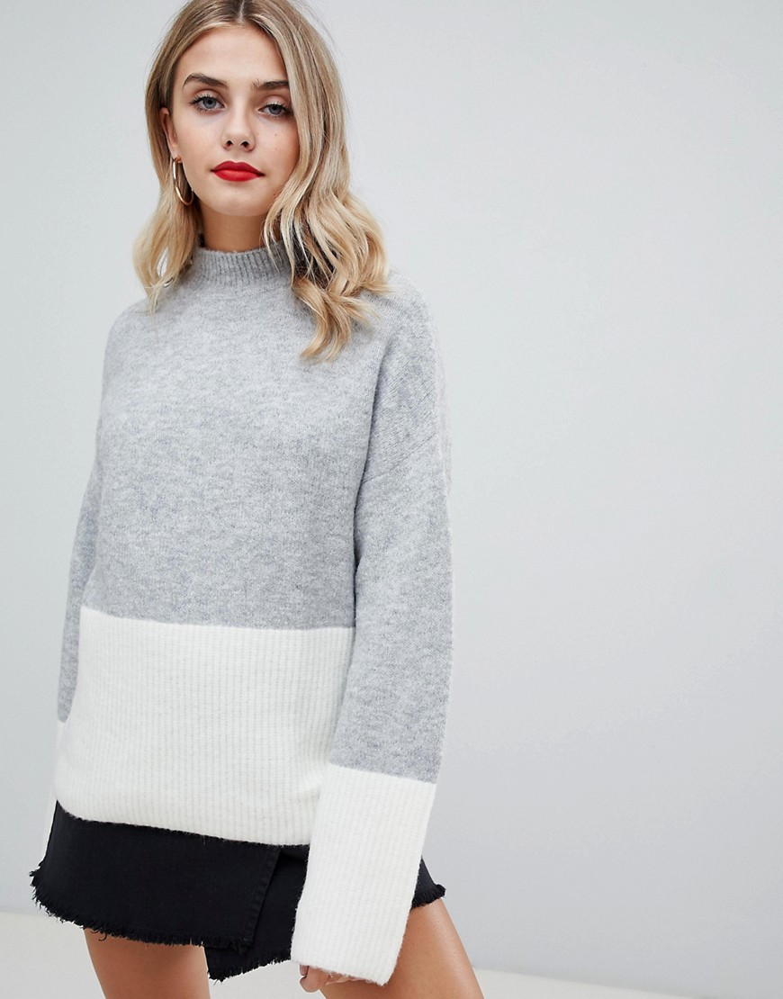 Missguided colour block jumper - Grey