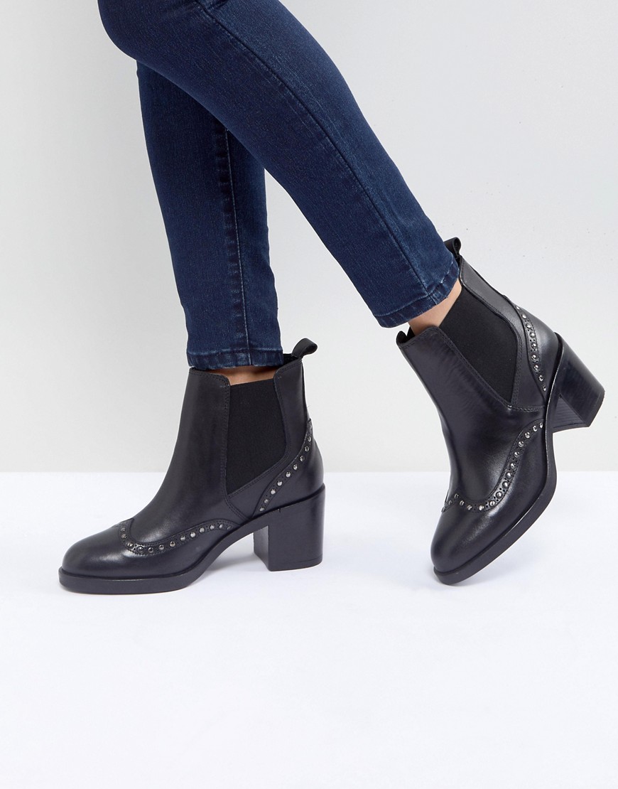 Carvela Stop Leather Studded Ankle Boots