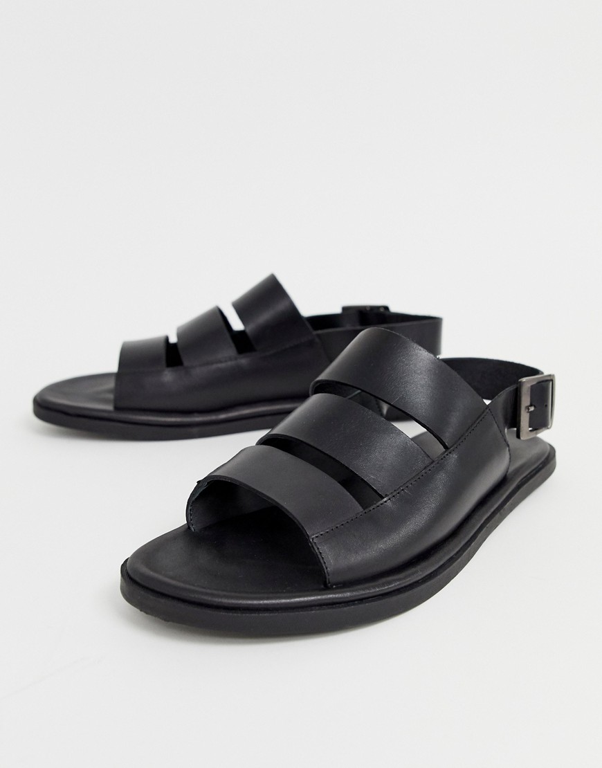 Pier One strap sandals in black leather