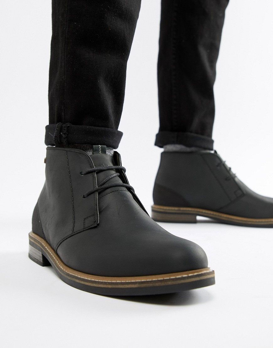 Barbour Readhead leather lace up mid boots in black