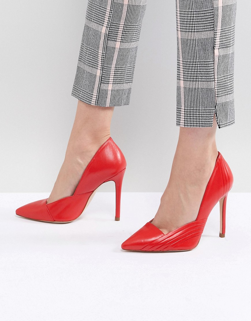 Karen Millen Pleat Detail Pointed Stilettos - Red