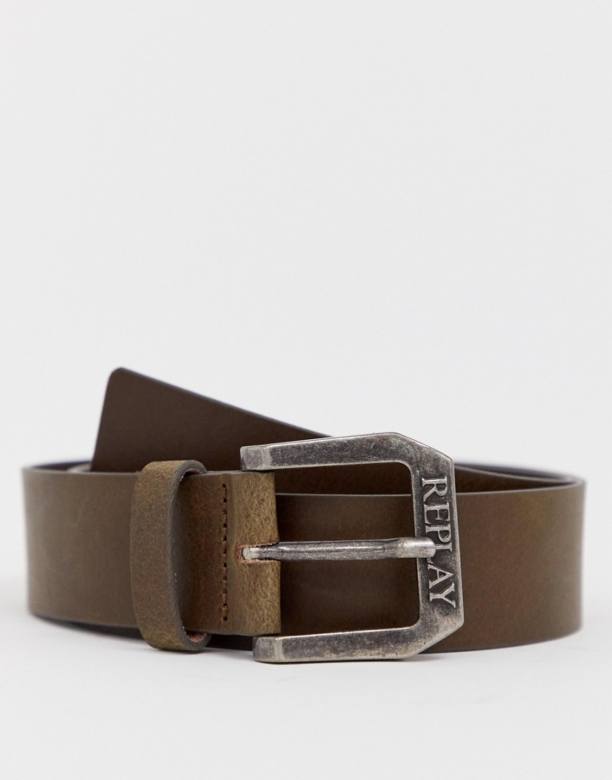 Replay leather belt in brown
