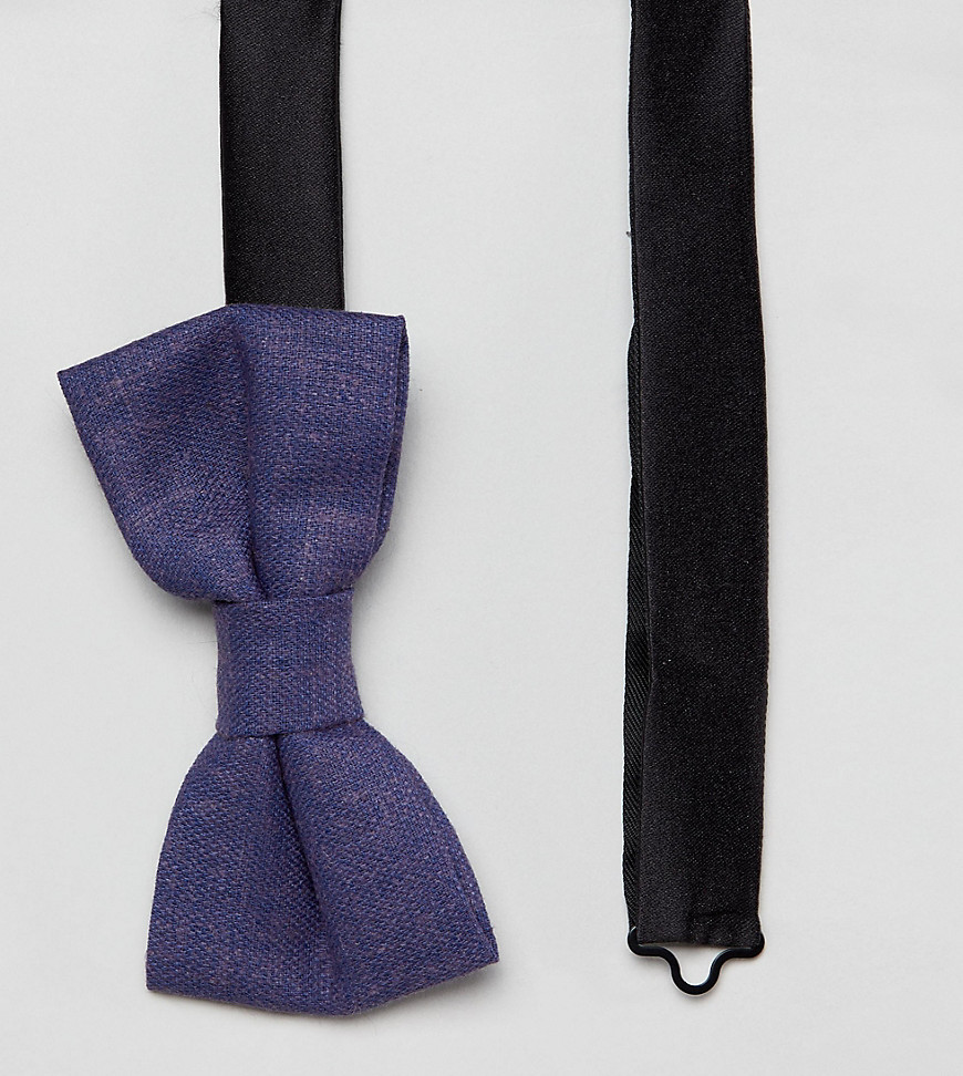 Heart & Dagger bow tie in linen - Blue