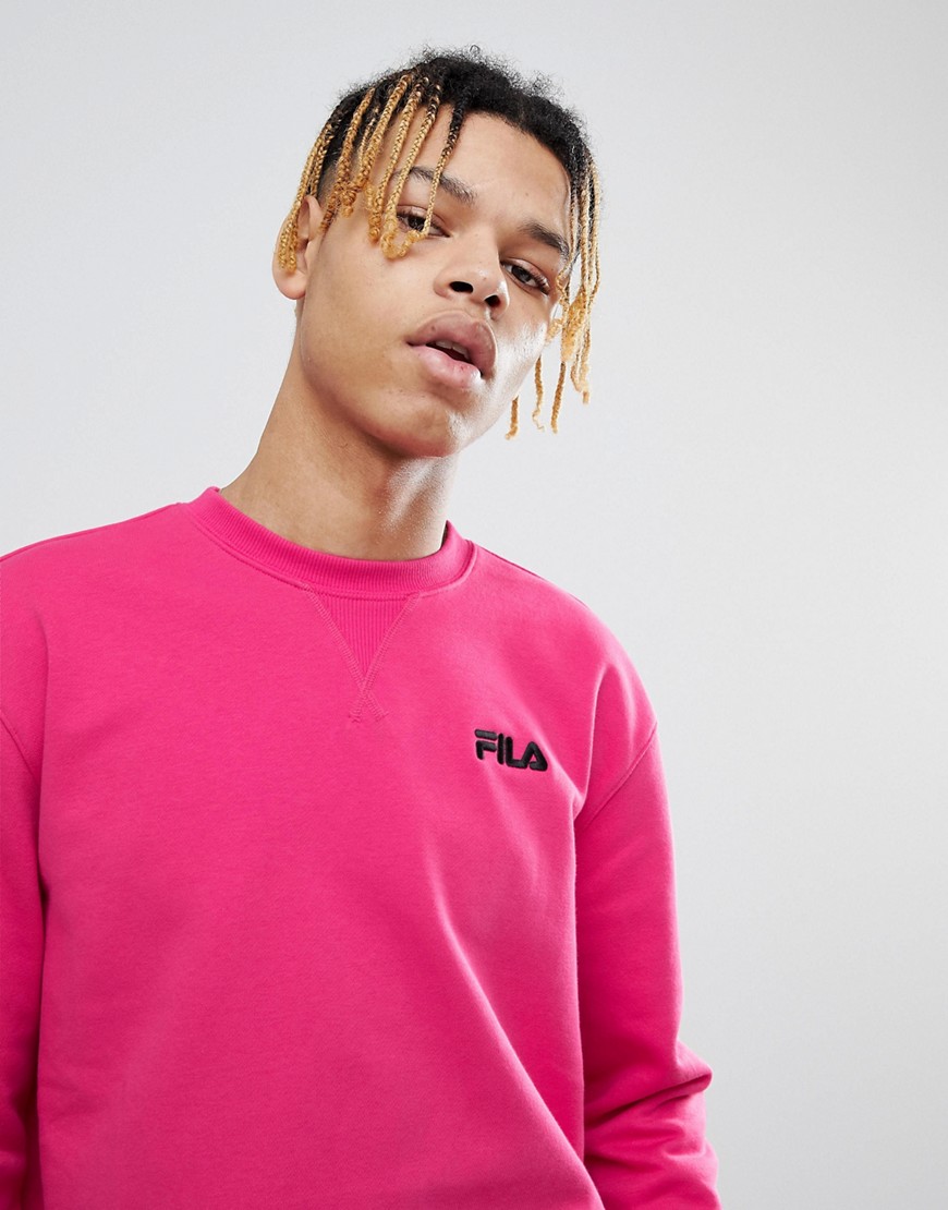 Fila black line sweatshirt with small logo in pink - Pink