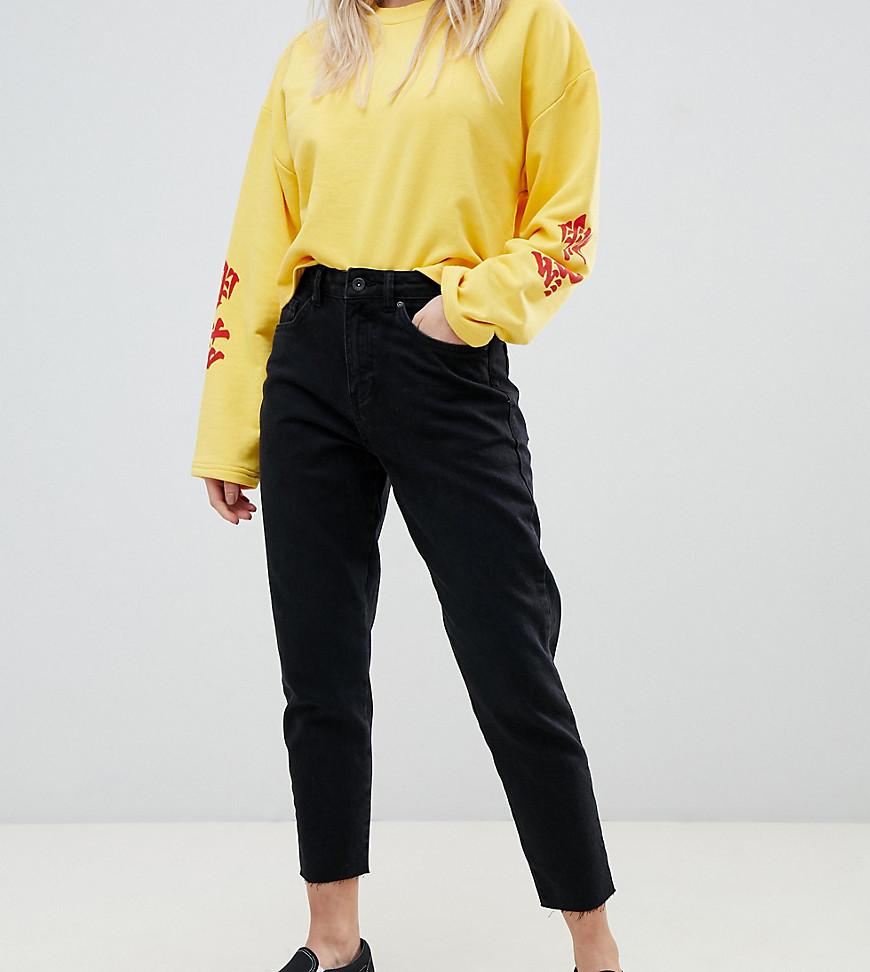 Kubban Petite Core Mom Jeans - Washed black