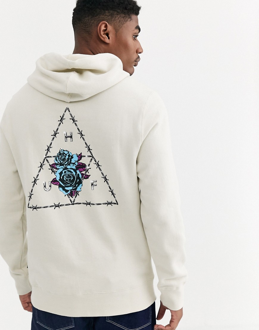 HUF Dystopia hoodie with back print in light grey