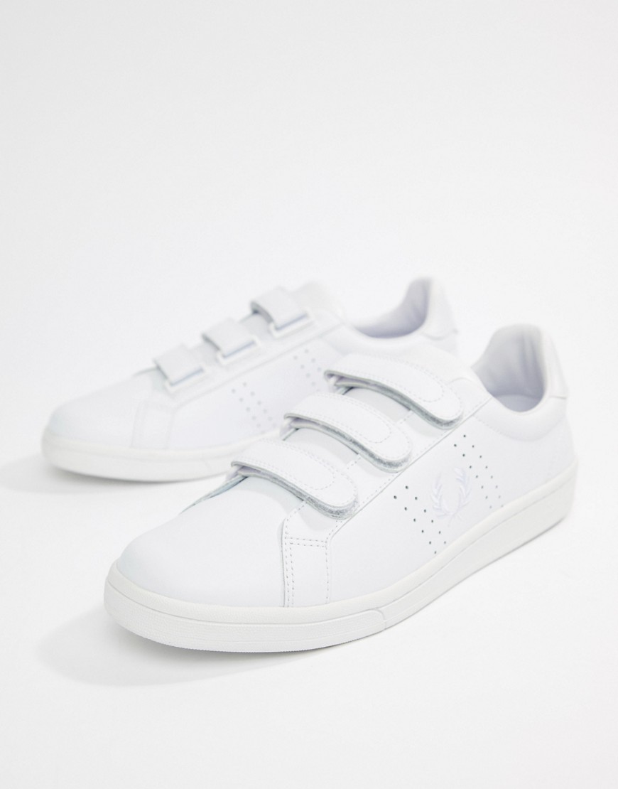 Fred Perry b721 strap trainers in white - White