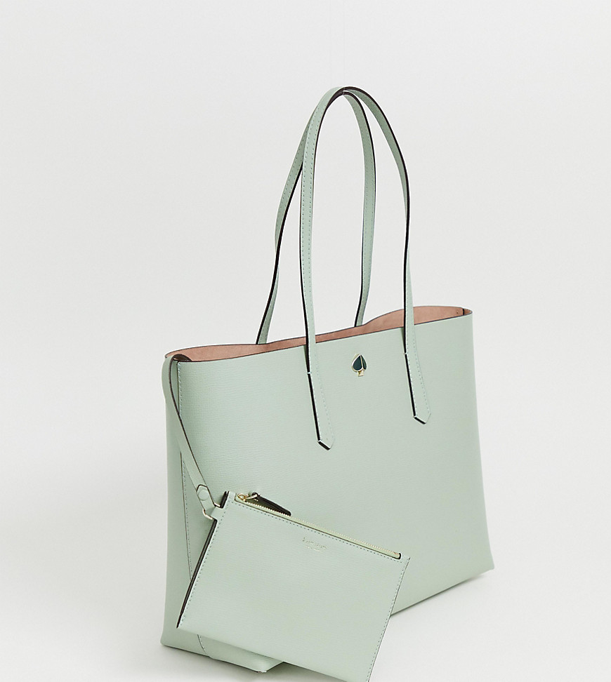Kate Spade light green leather tote bag with removable purse