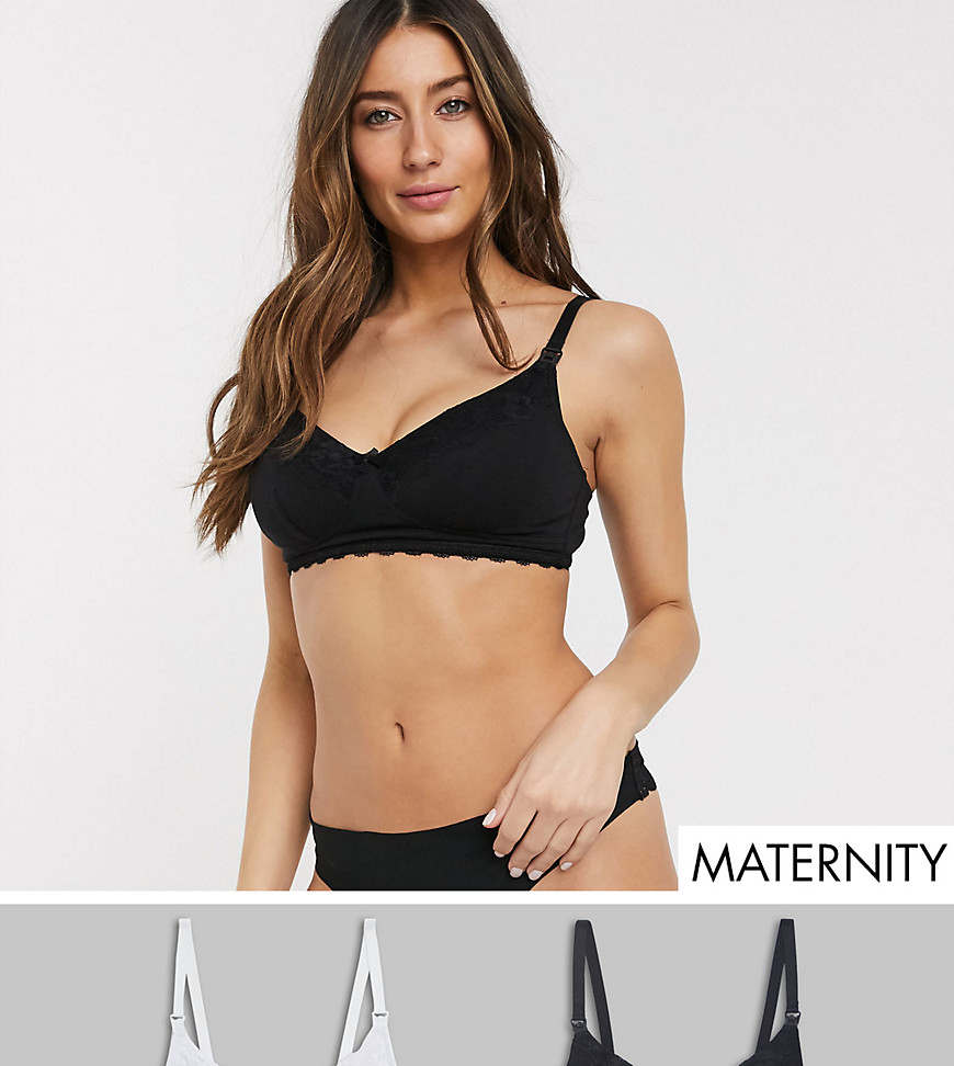 New Look Maternity 2 pack cotton lace bra