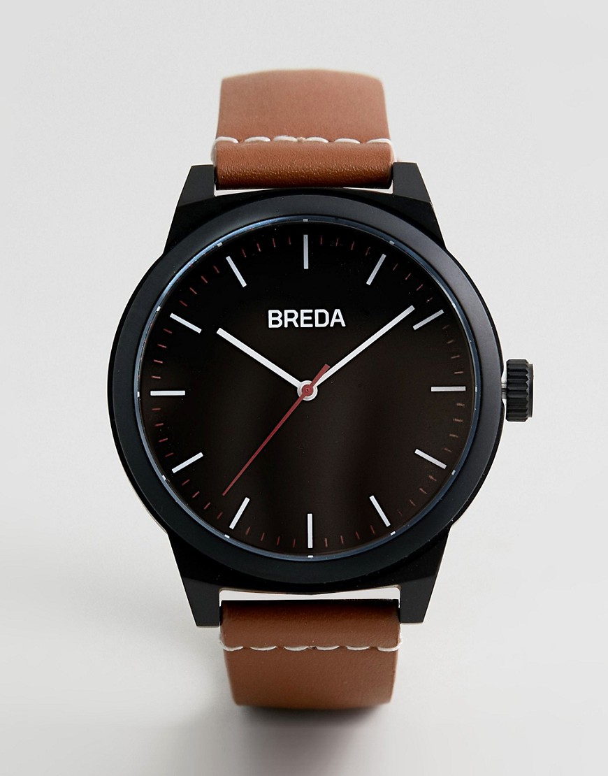 Breda 8184A Men's Analog Display Quartz Brown Watch - Brown