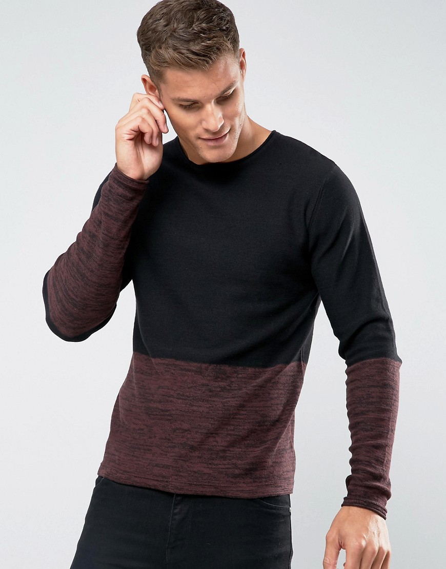 Troy Faded Space Dyed Knitted Jumper - Black