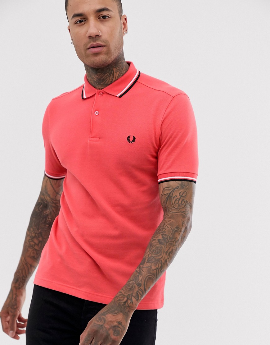 Fred Perry twin tipped polo in red
