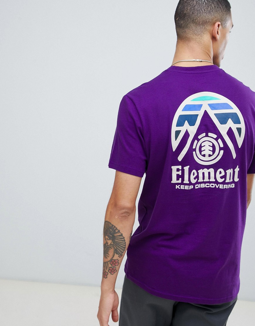 Element Tri Tip Back Logo T-Shirt in Purple - Purple