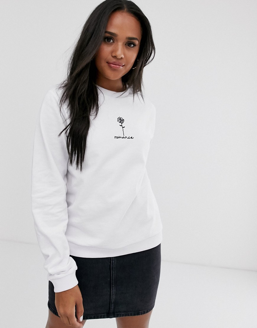 ASOS DESIGN sweatshirt with embroidered rose