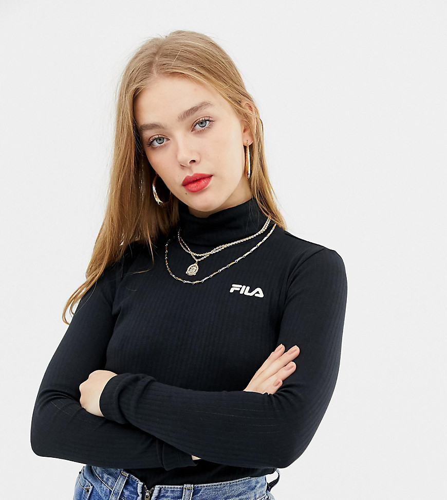 Fila high neck top with small chest logo - Black