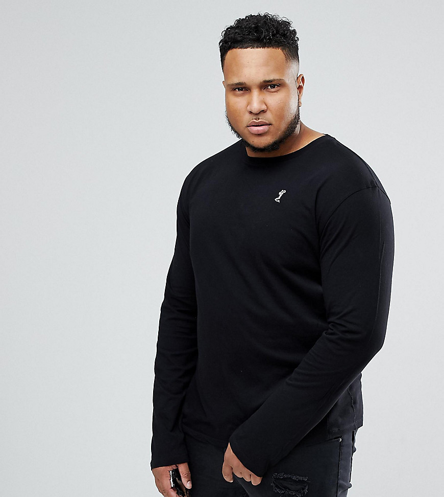 Religion PLUS Long Sleeve Top In Black With Logo