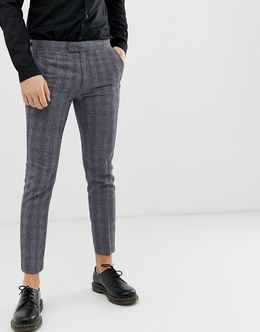 Farah Aldfield skinny fit cropped trousers in blue