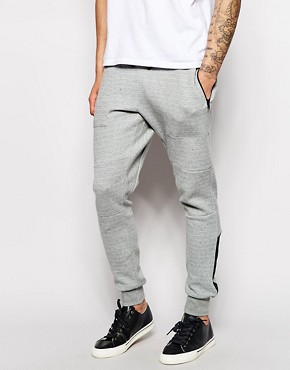 Pull&Bear Skinny Fit Joggers with Faux Leather Panels