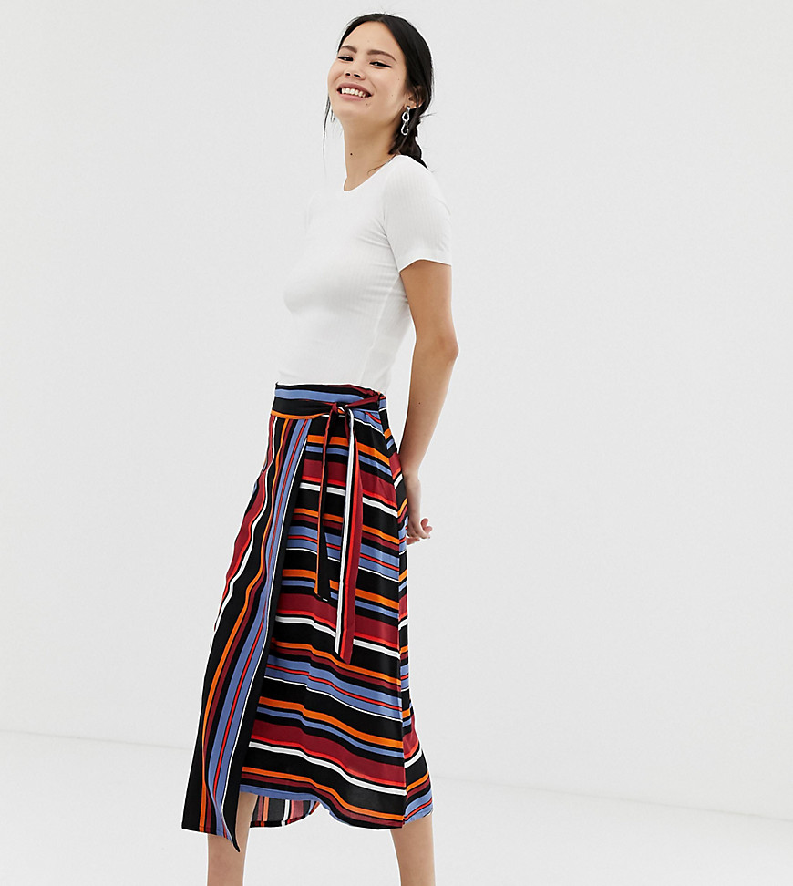 Pimkie asymmetric skirt in multi stripes