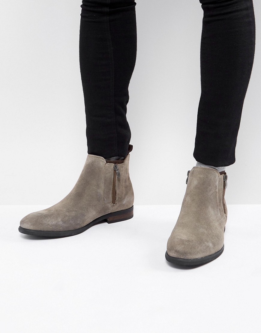 Call It Spring Ocade Suede Zip Boots In Taupe