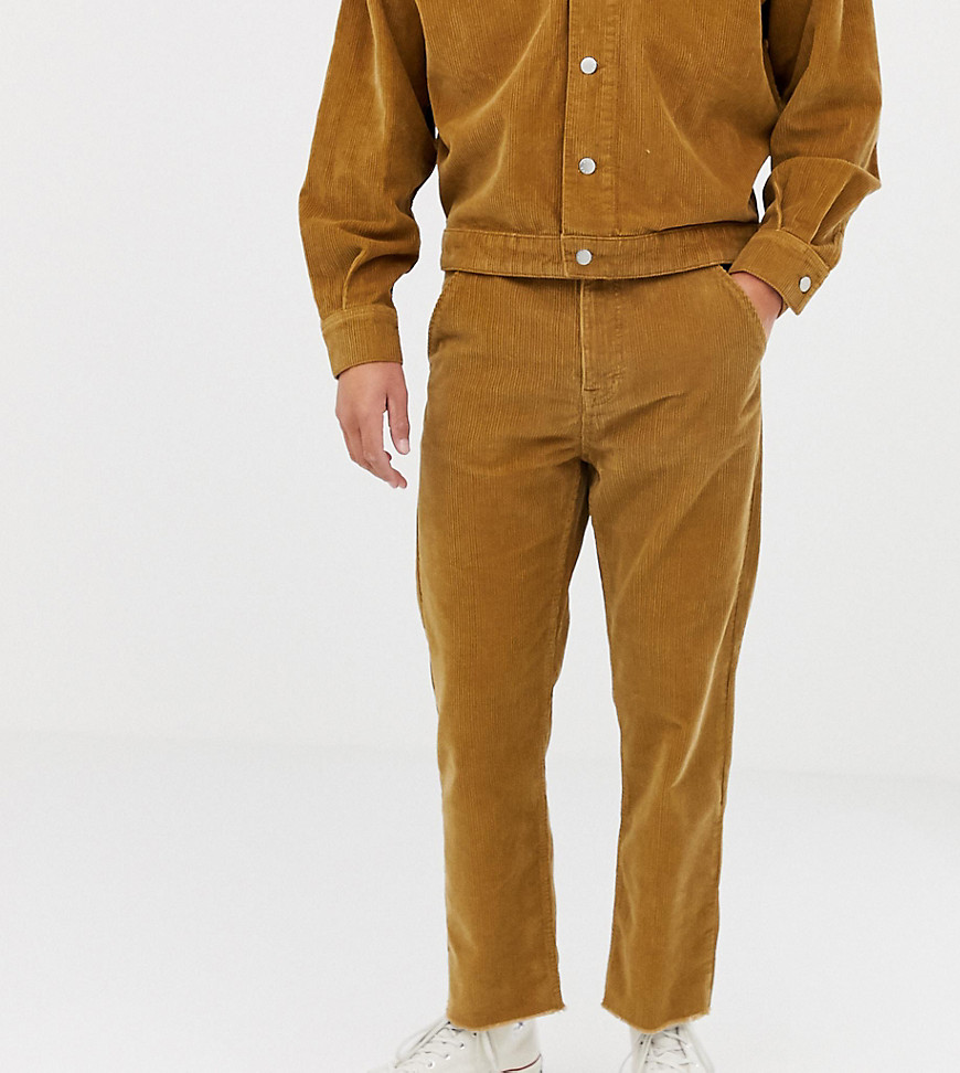 Noak straight leg cropped cord trousers in camel - Camel