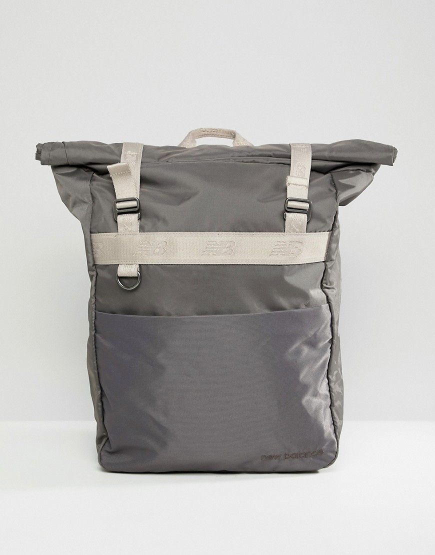 New Balance Roll Top Backpack In Grey 500338-036