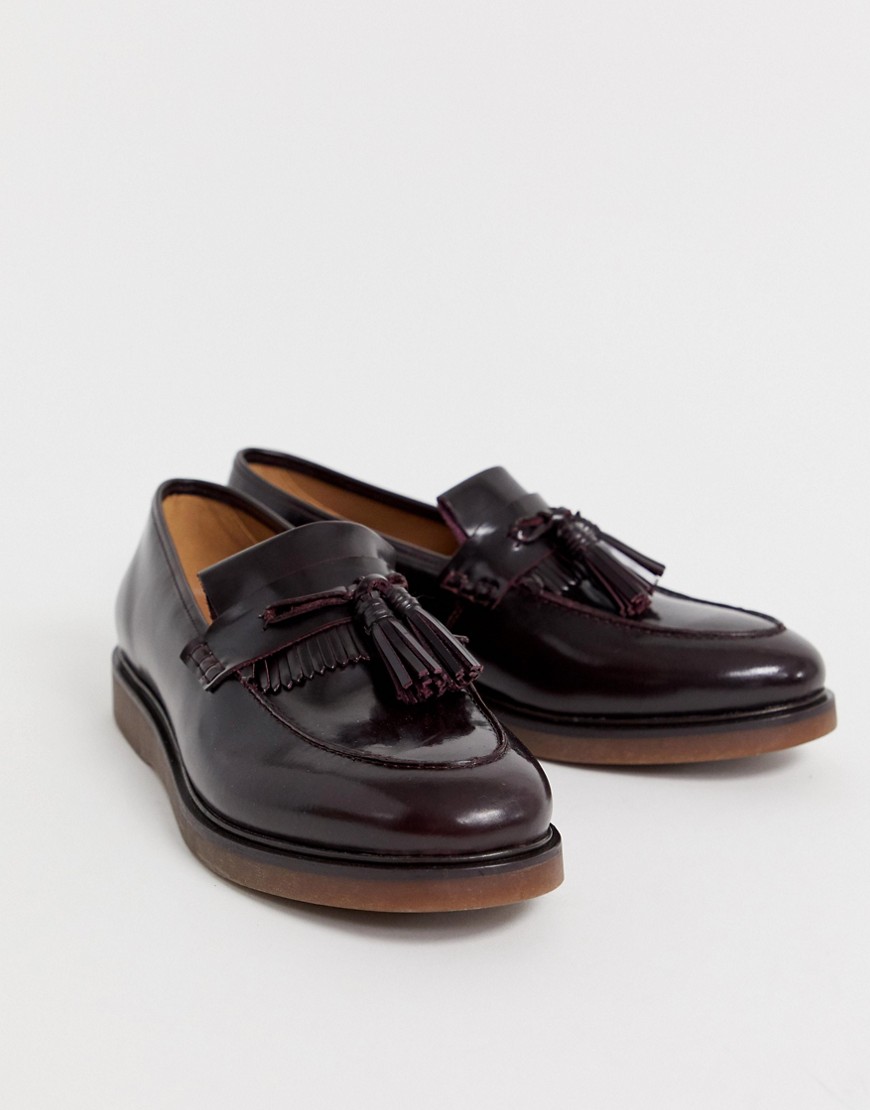 H by Hudson Calne loafers in burgundy high shine