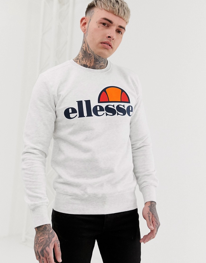 ellesse Succiso sweatshirt with large logo in white marl