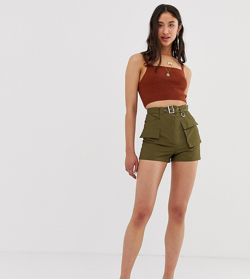 Parisian Tall belted utility shorts