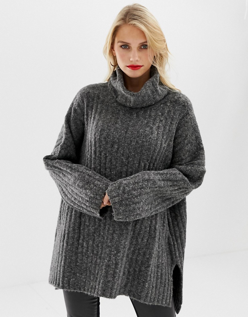 French Connection Riva roll neck jumper in wool blend
